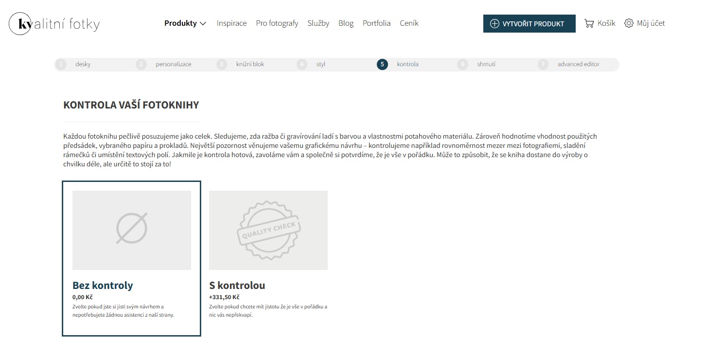 Kontrola fotoknihy před výrobou