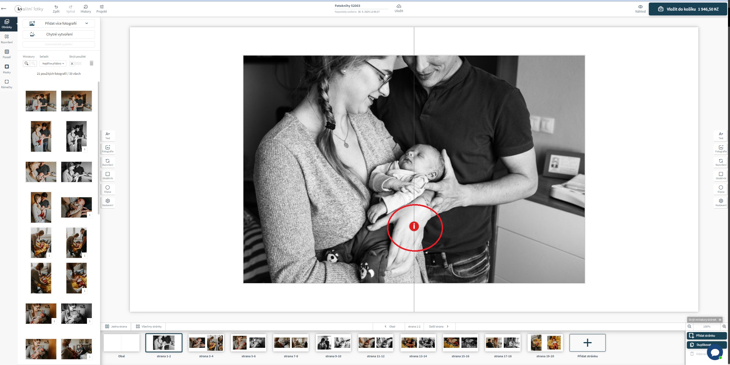 Náhled fotografie v editoru