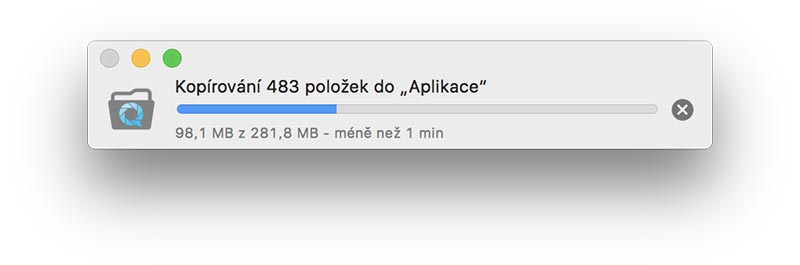 Krok 3 - kopírování do složky aplikace